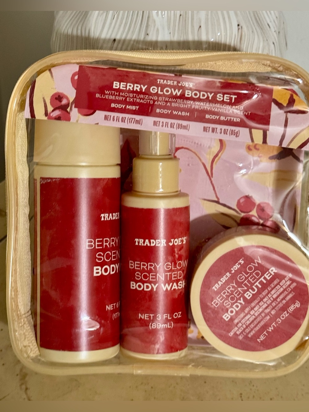 Trader Joe’s Berry Glow Scented Body Set - NEW